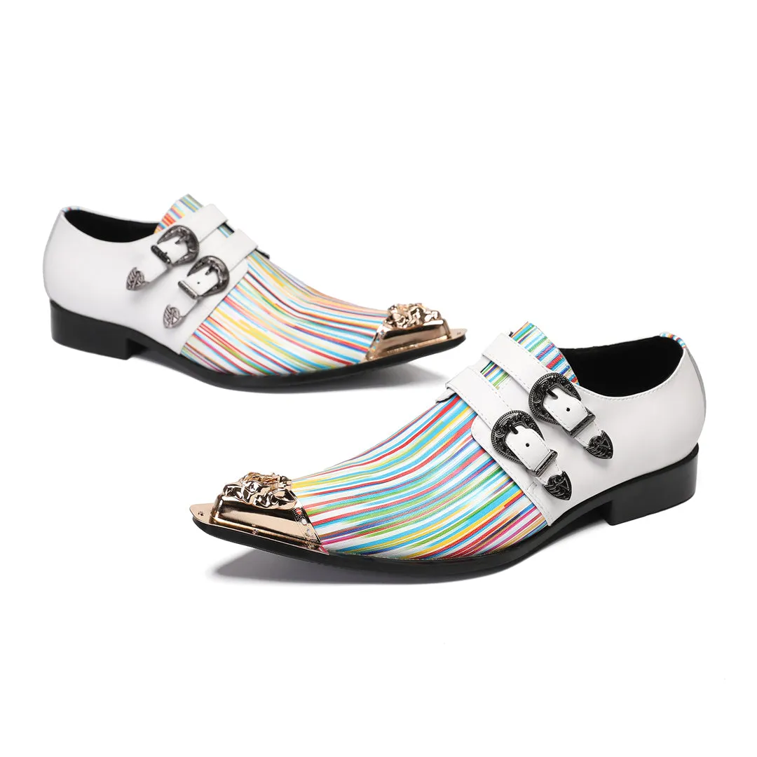AOMISHOES™ Nuvole Arcobaleno Floral Metal Tip Shoes 9192