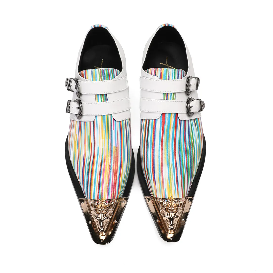 AOMISHOES™ Nuvole Arcobaleno Floral Metal Tip Shoes 9192