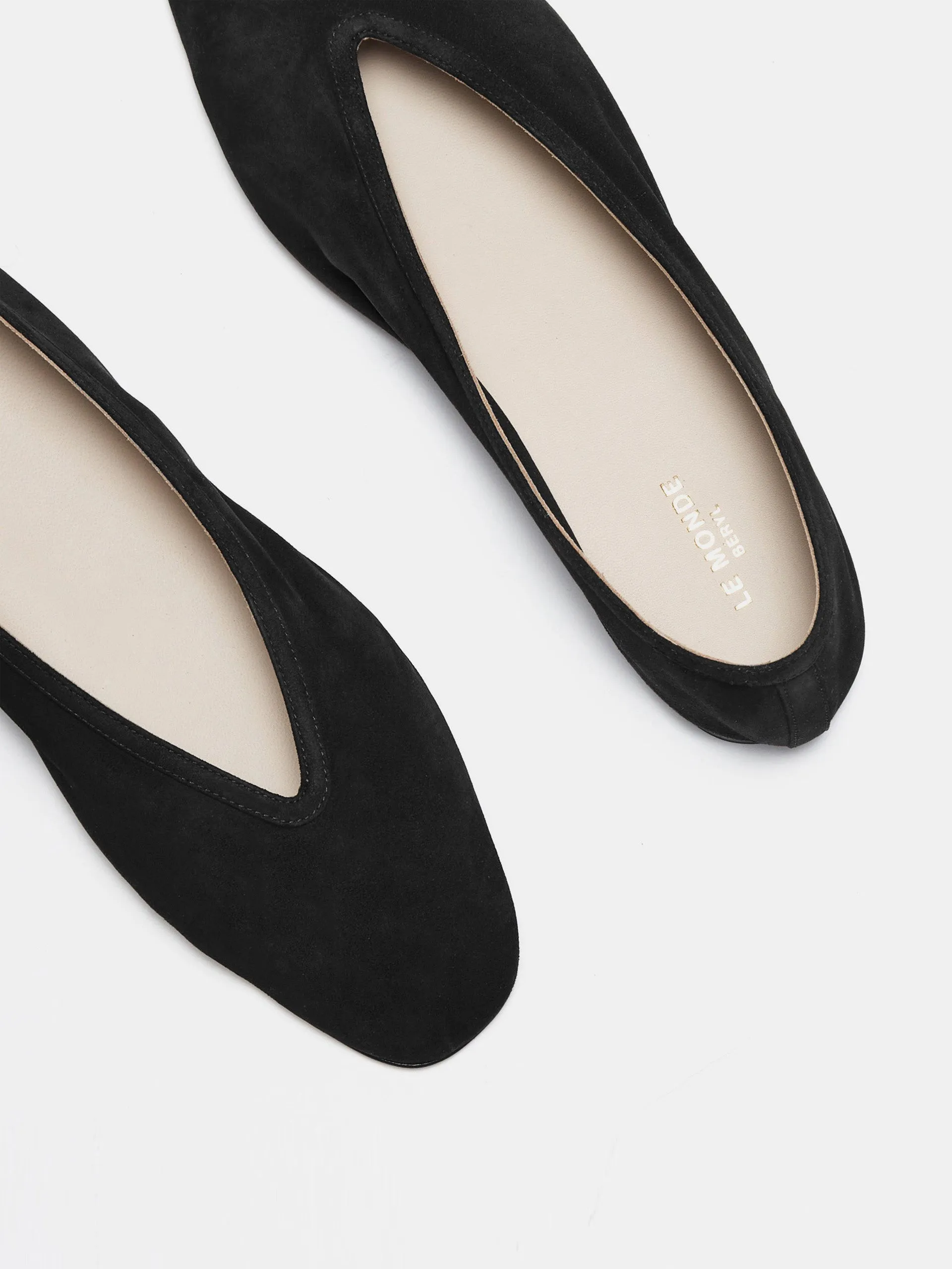 Black suede Luna slipper flats
