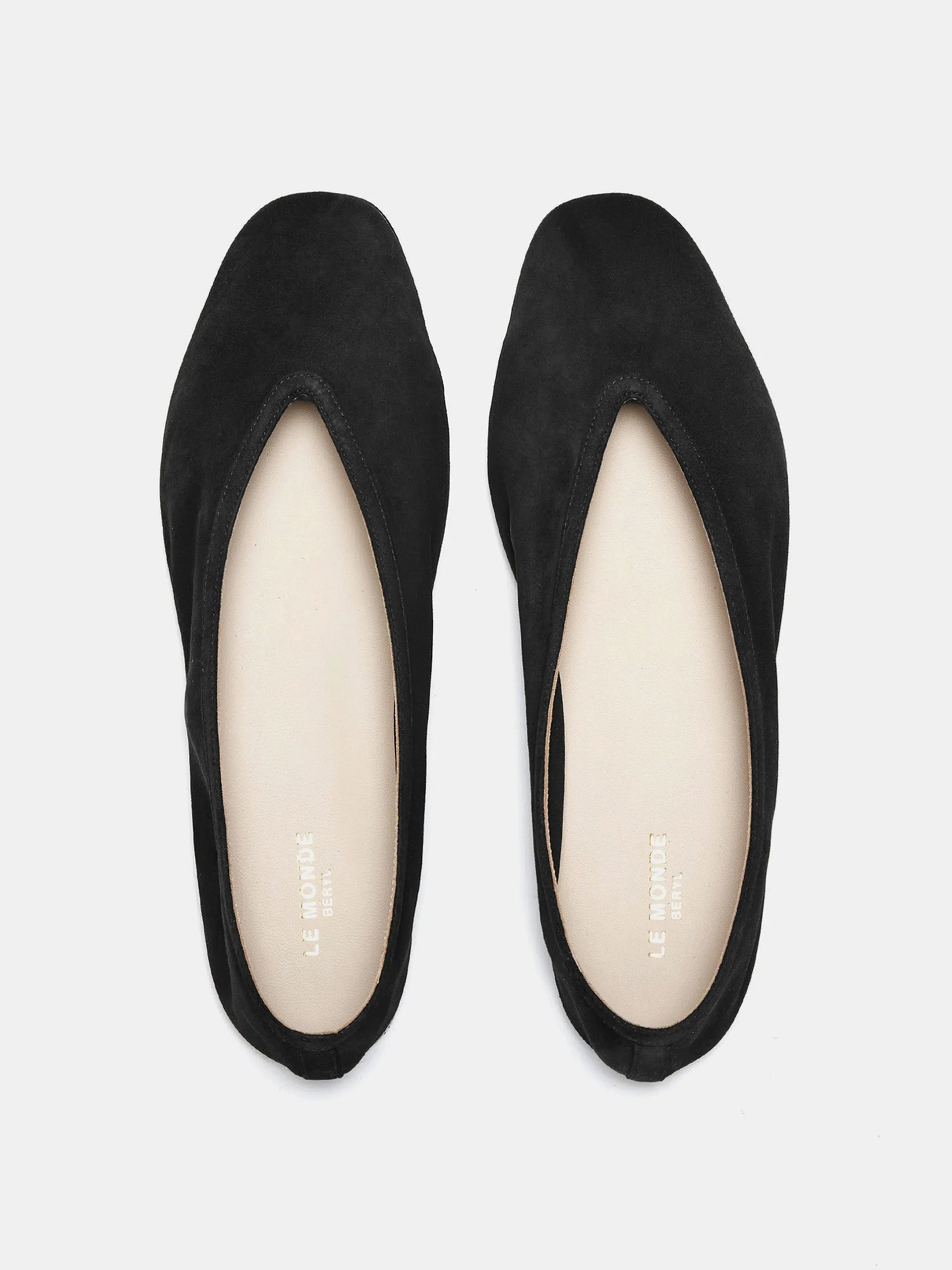 Black suede Luna slipper flats