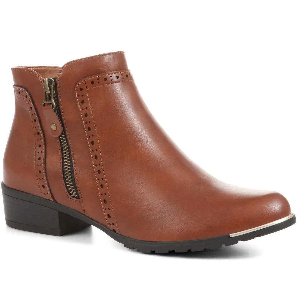 Block-Heeled Smart Ankle Boots - WBINS36057 / 322 764