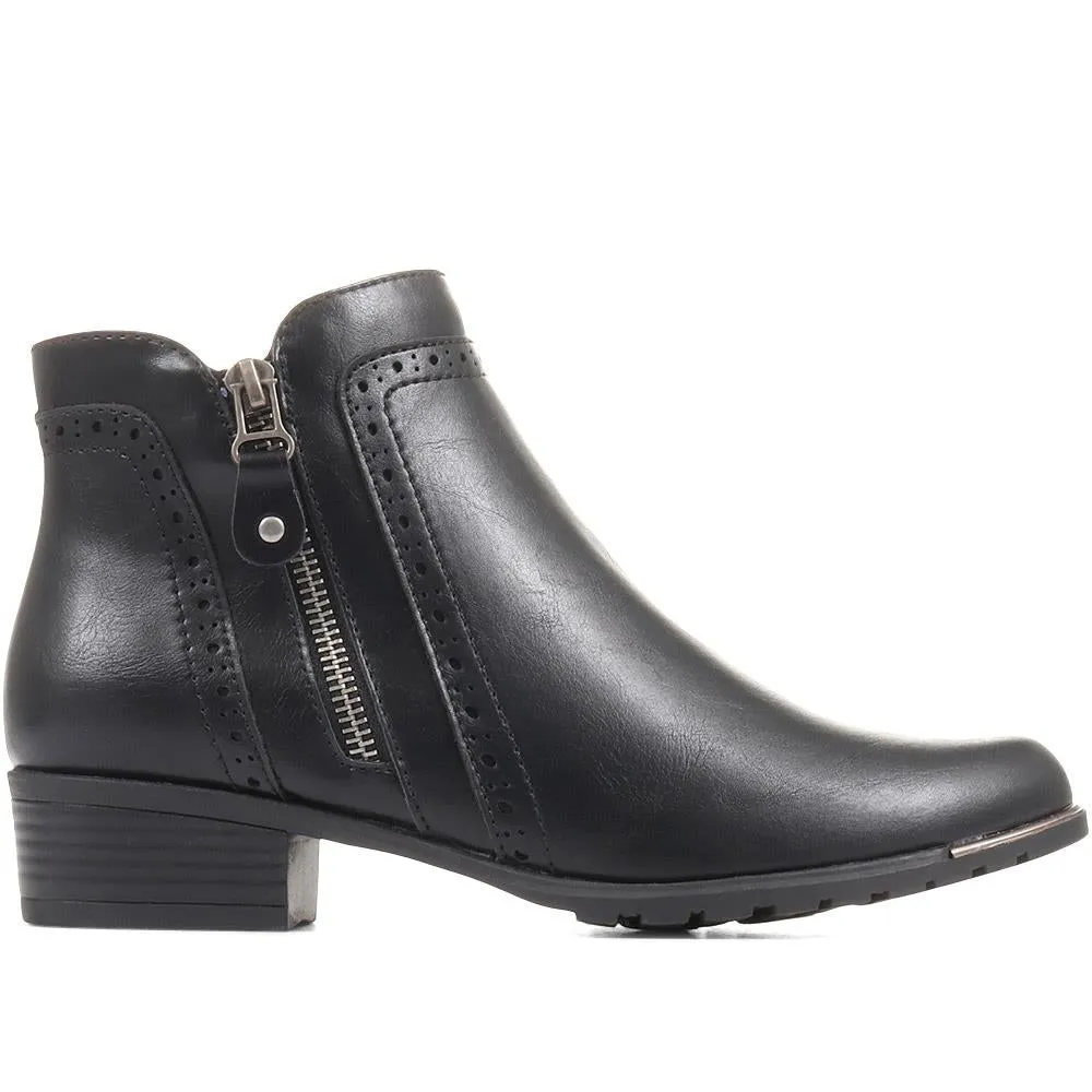 Block-Heeled Smart Ankle Boots - WBINS36057 / 322 764
