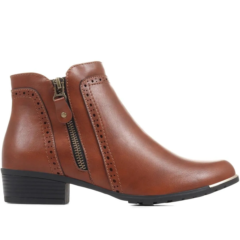 Block-Heeled Smart Ankle Boots - WBINS36057 / 322 764