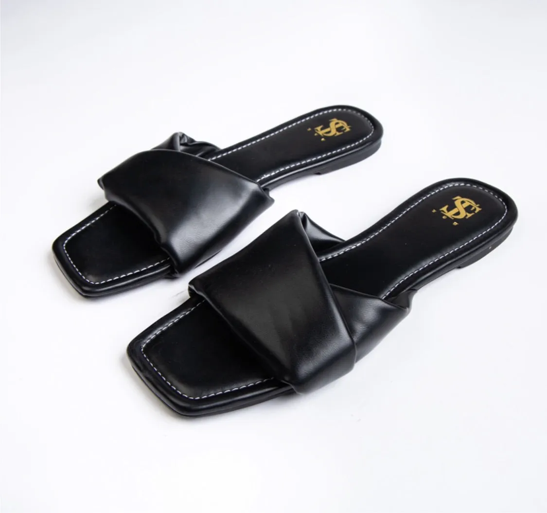 Brooke Black Twisted Sliders