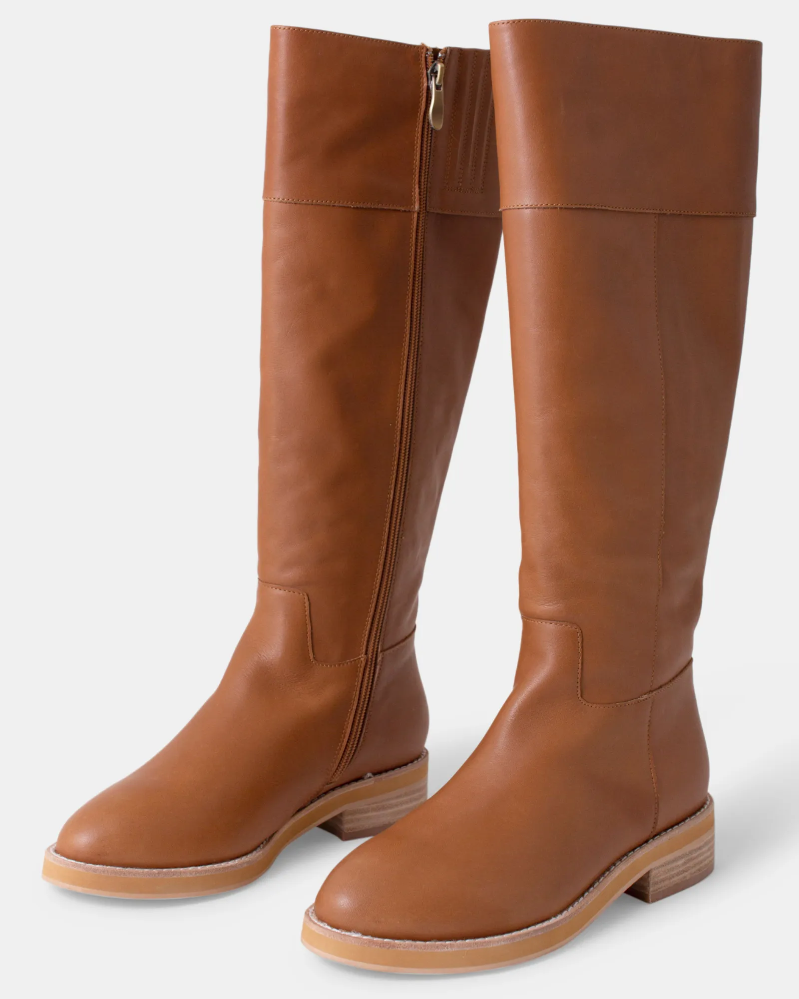 Camile Leather Boot - Caramel