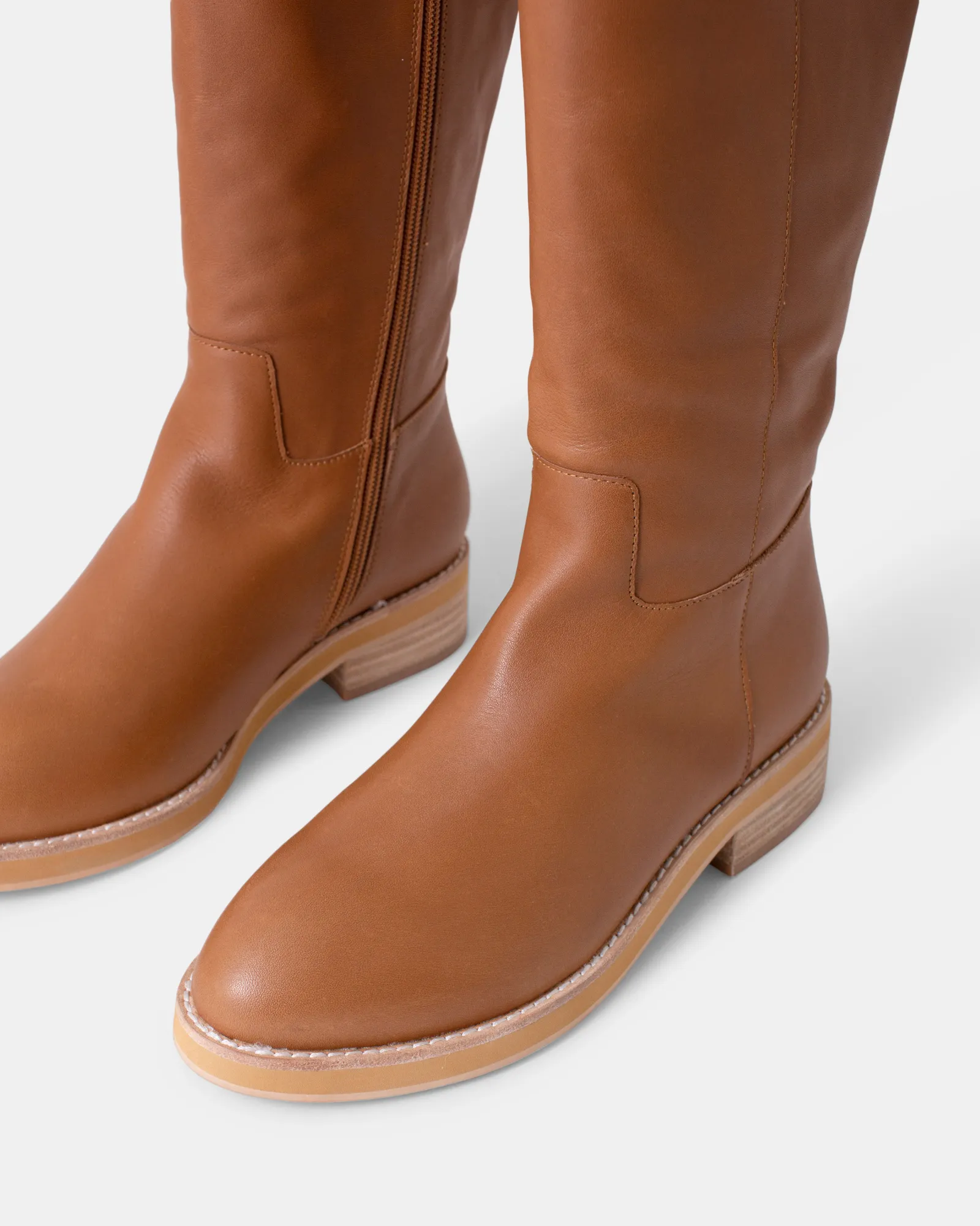 Camile Leather Boot - Caramel
