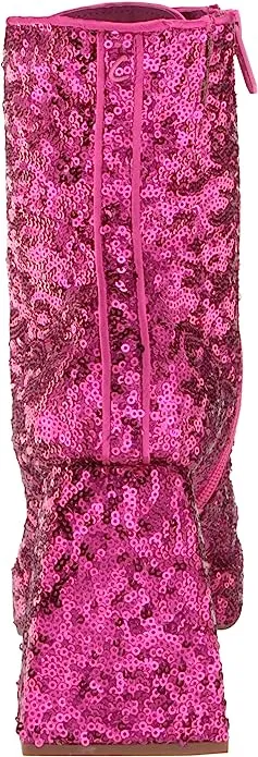 Circus By Sam Edelman Kia Sequin Dark Punk Pink Lace Up Side Zipper Ankle Boots