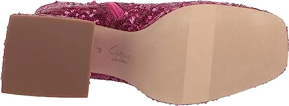 Circus By Sam Edelman Kia Sequin Dark Punk Pink Lace Up Side Zipper Ankle Boots