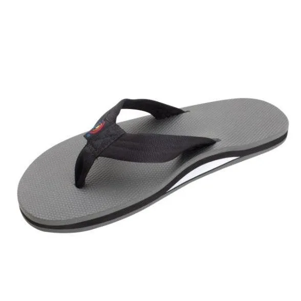 Classic Rubber - Single Layer Soft Top 3/4" EVA Rubber Filled Nylon Strap BLACK GREY