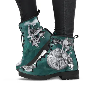 Combat Boots - Alice in Wonderland Gifts #65 Classic Series | Birthday Gifts, Gift Idea, Women's Boots, Custom Shoes, Vegan Shoes, 90s Boots