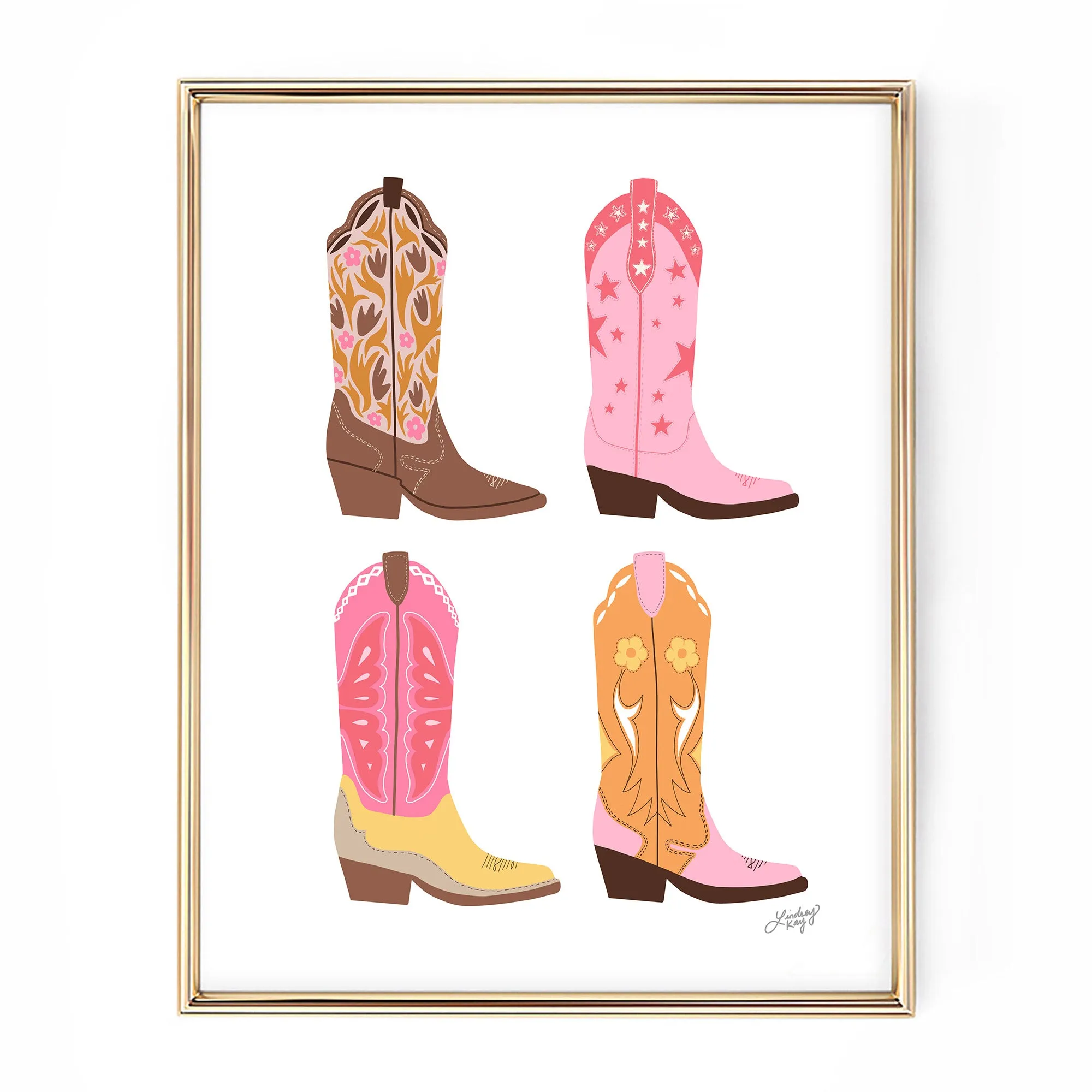 Cowgirl Boots Illustration - Art Print