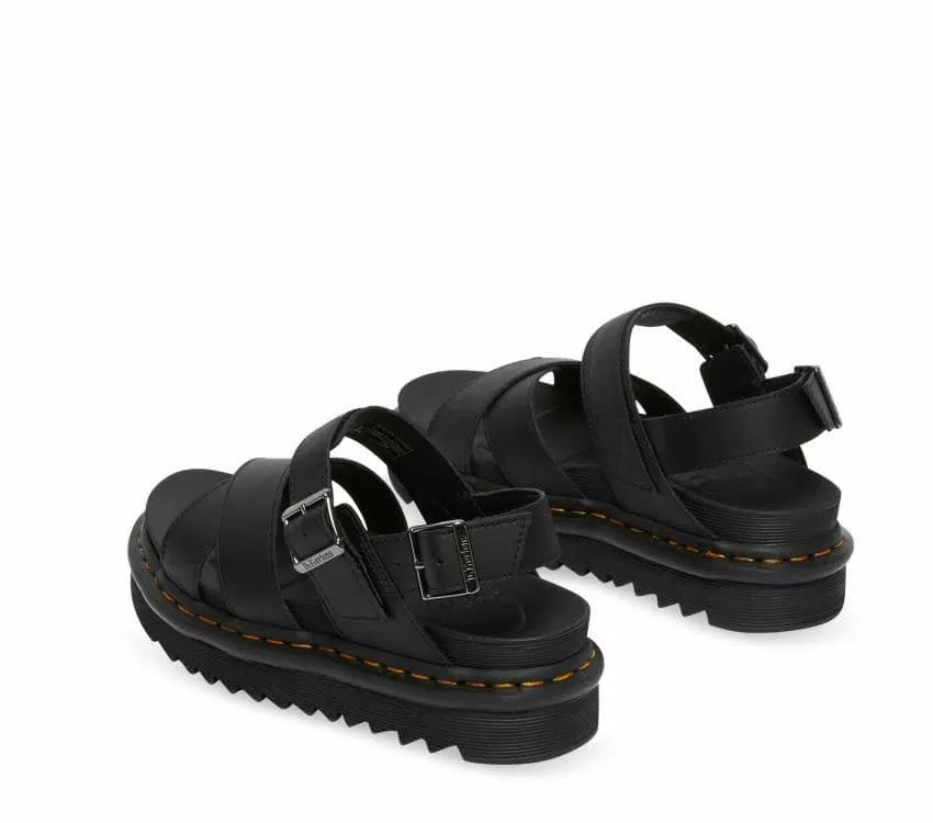Dr Martens Voss II Black Hydro Leather Sandals 26799001