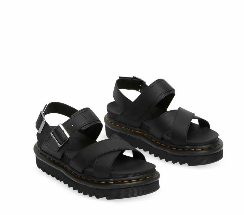 Dr Martens Voss II Black Hydro Leather Sandals 26799001