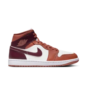 Jordan - Women - Air Jordan 1 Mid - Dusty Peach/Night Maroon
