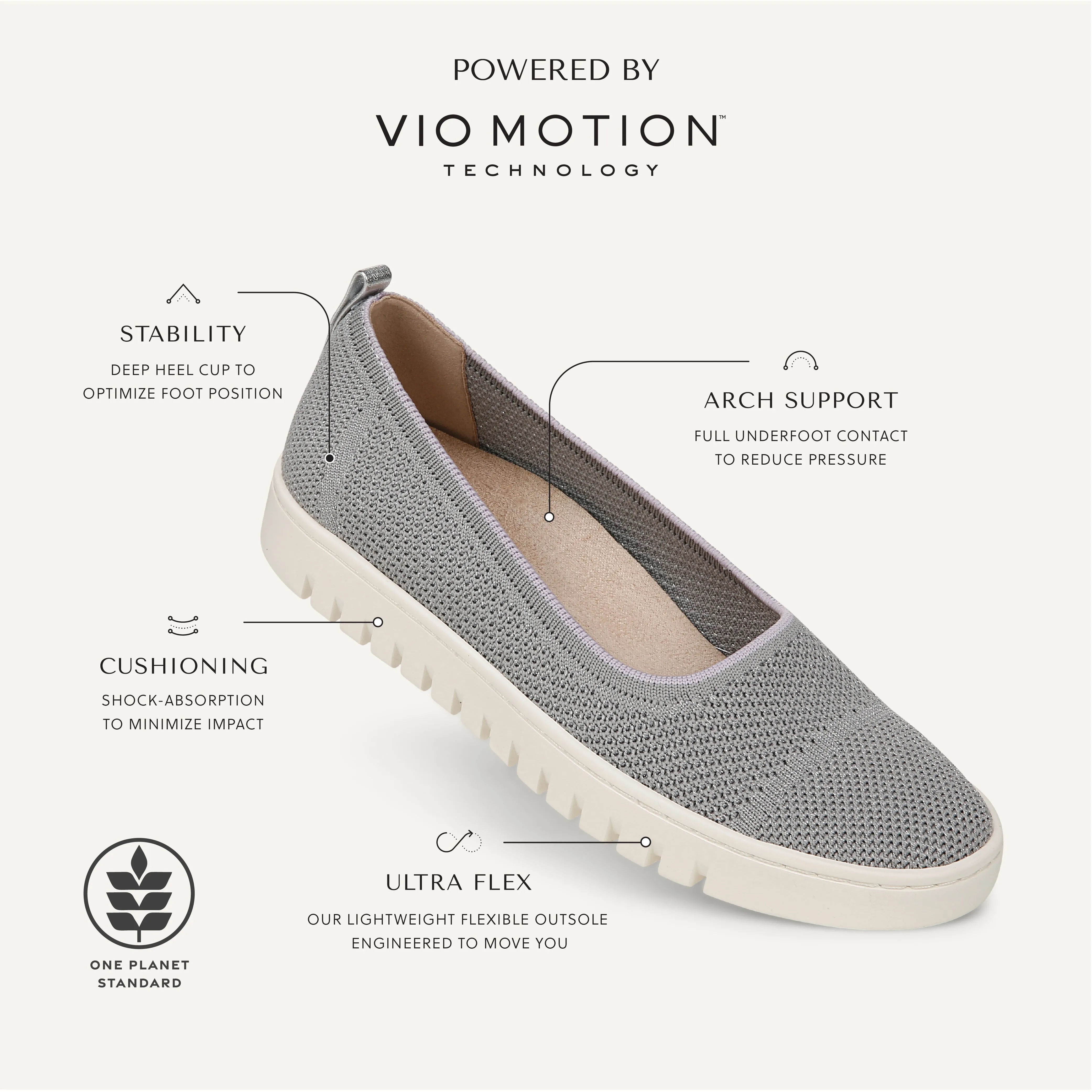 Journey Uptown Skimmer Knit  Women's Shoes - Light Grey