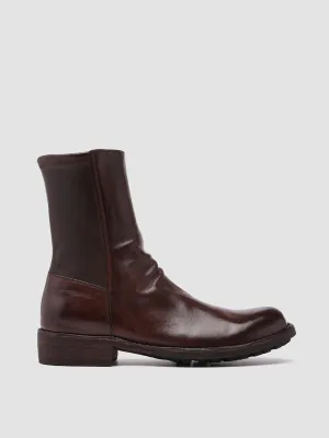 LEGRAND 203 - Burgundy Leather Booties