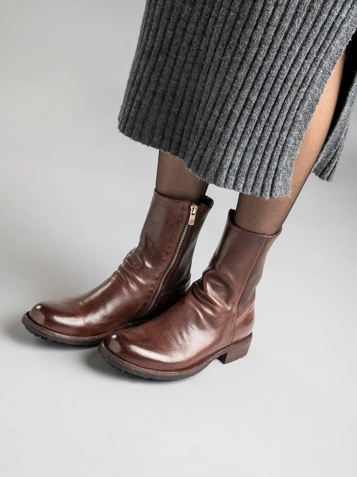 LEGRAND 203 - Burgundy Leather Booties