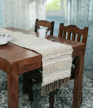 Luna Handcrafted Boho Table Runner with Tassels Ideal for Beach House