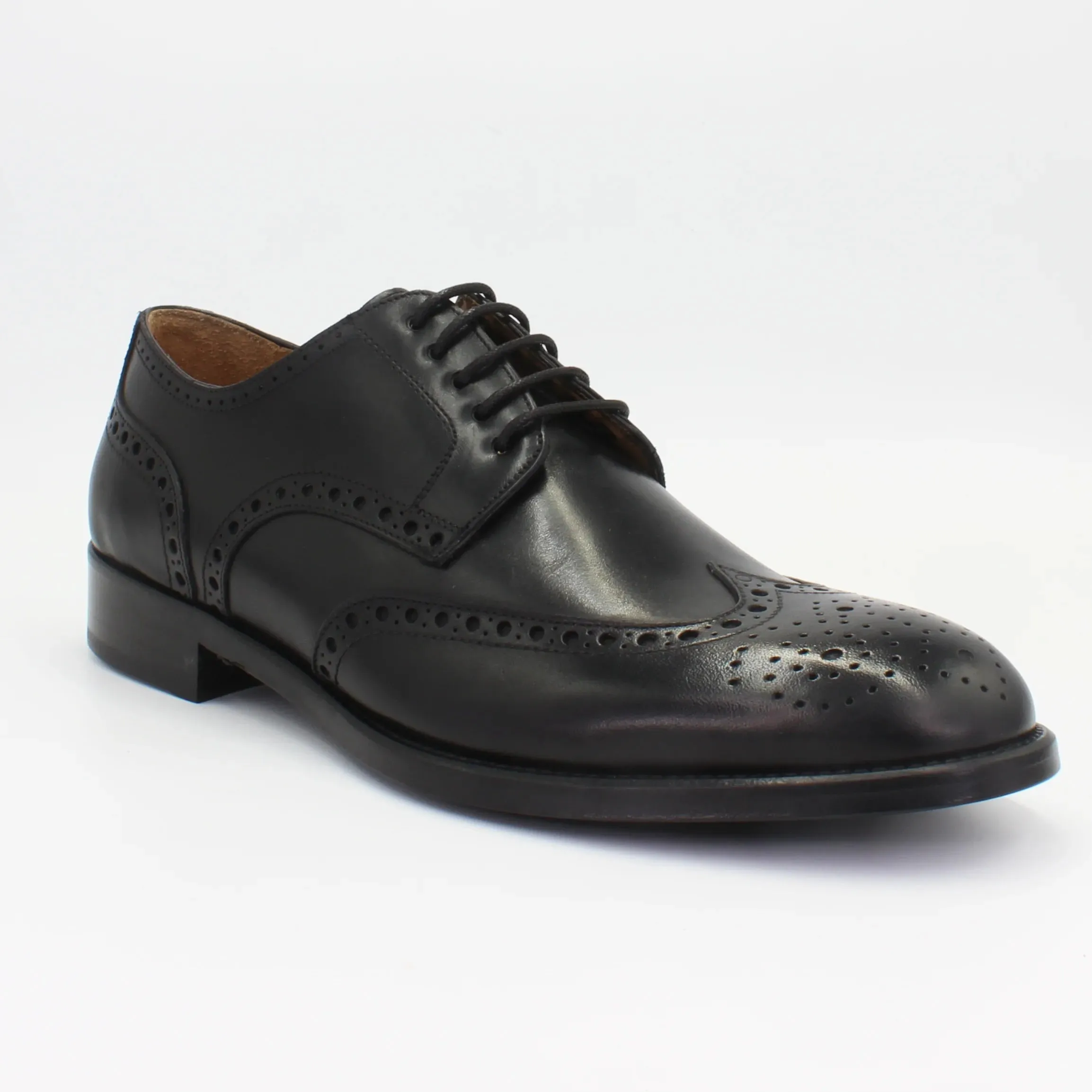 Men's Derby Brogue in Calf leather Montecarlo Nero (BRU11226)