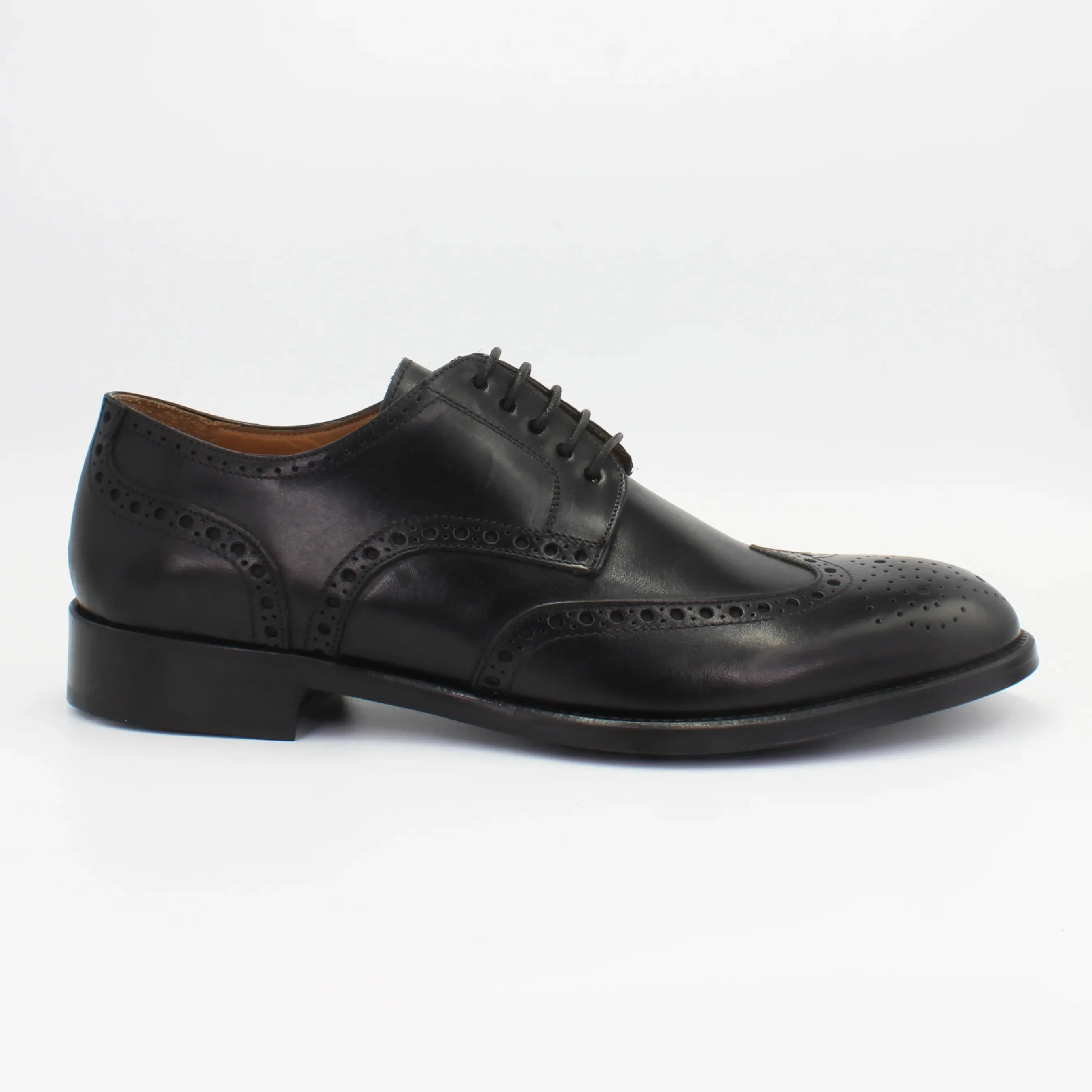 Men's Derby Brogue in Calf leather Montecarlo Nero (BRU11226)