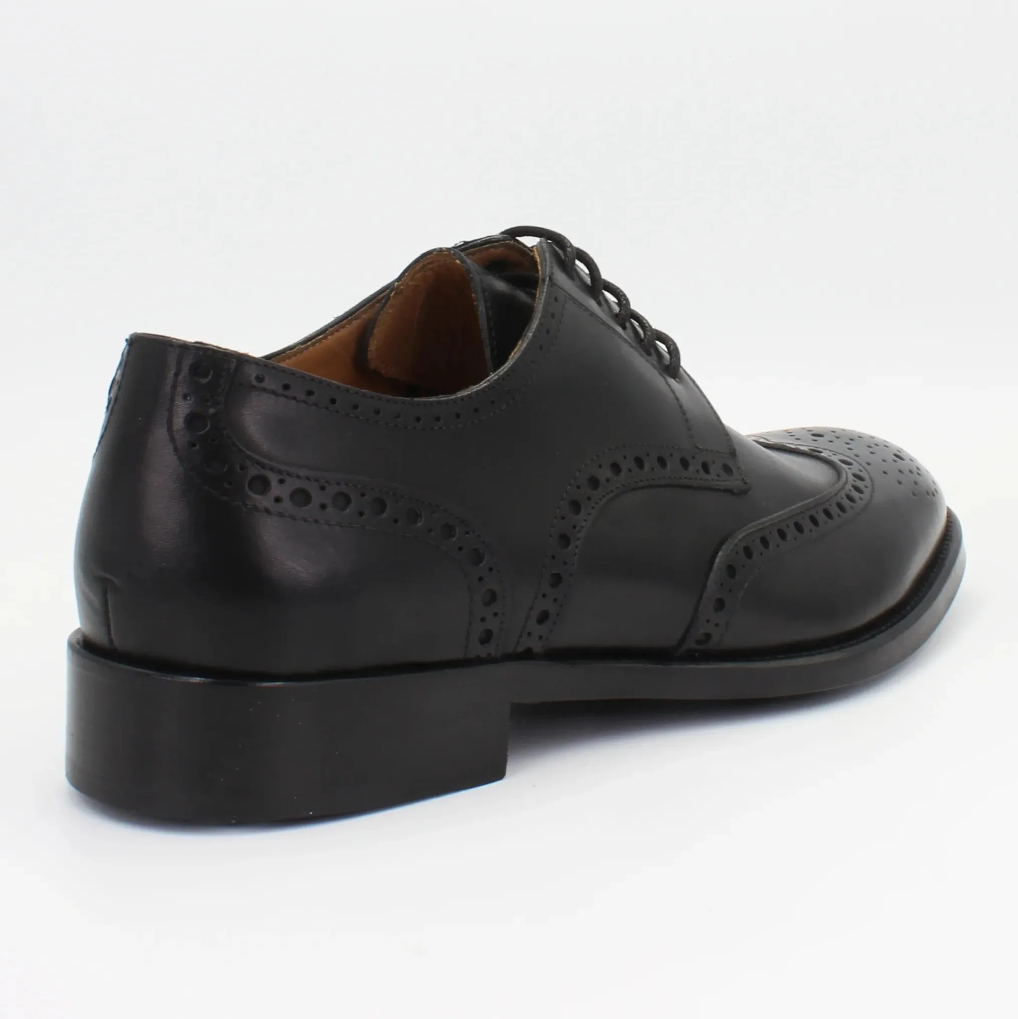 Men's Derby Brogue in Calf leather Montecarlo Nero (BRU11226)