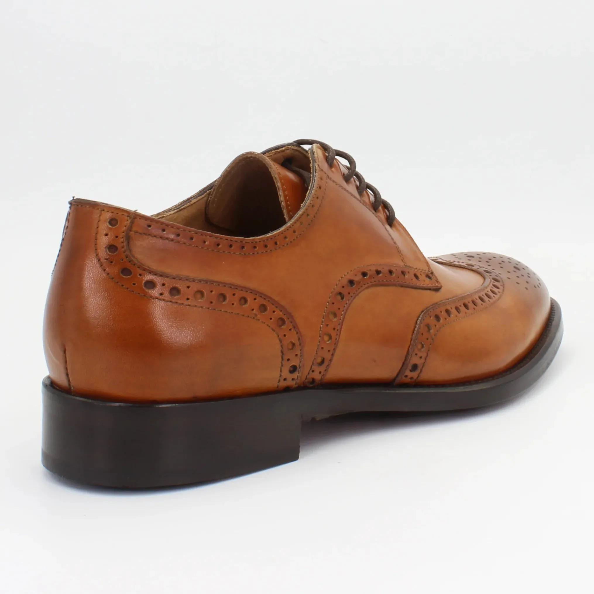 Men's Derby Brogue in Calf Leather Montecarlo Siena Tan (BRU11226)