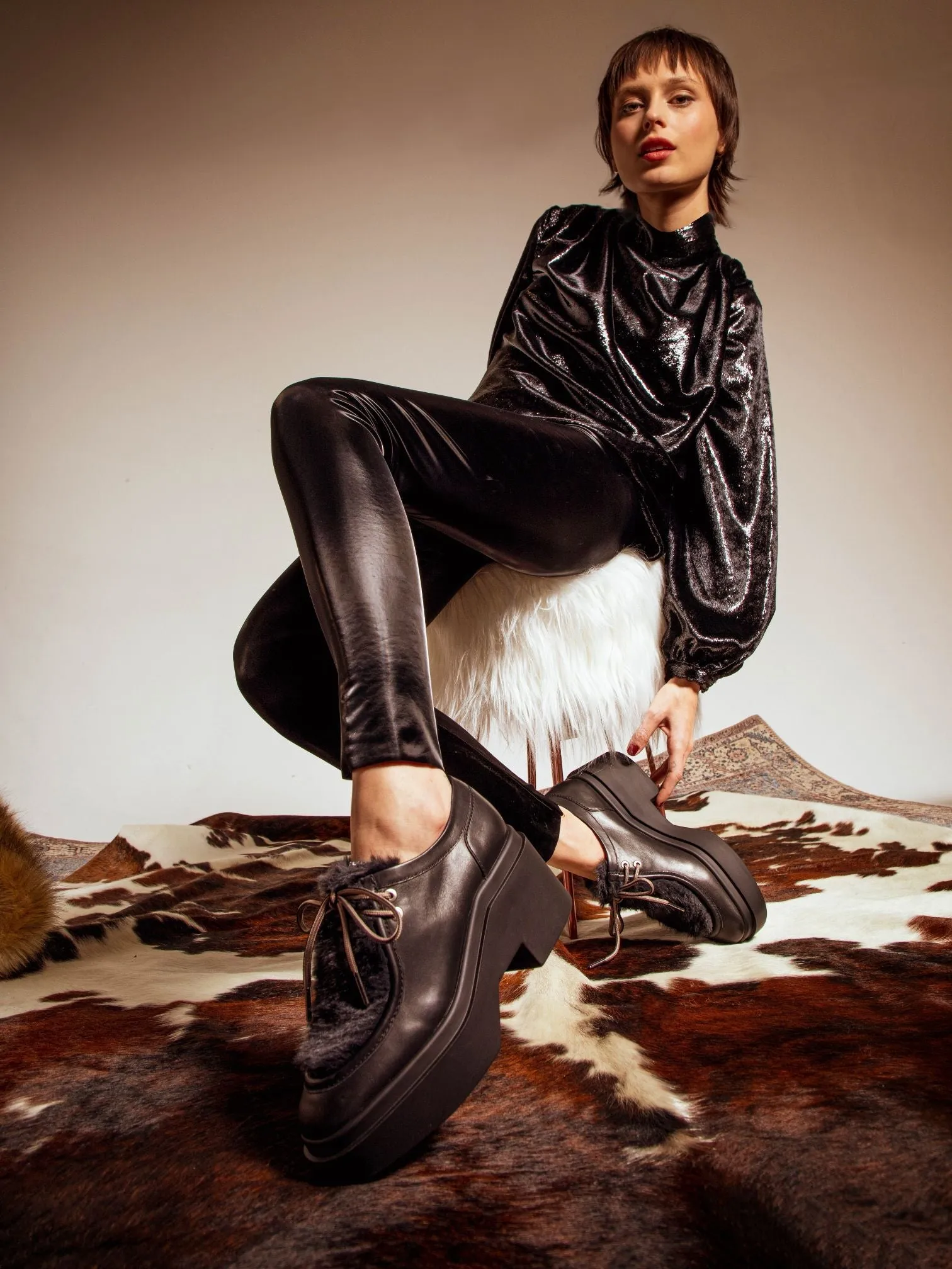 NORTON, black & faux fur