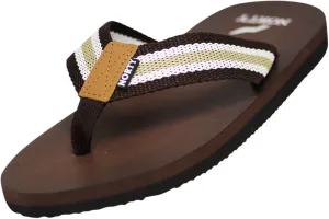 NORTY Mens 8-13 Brown/Camel Stripe Sandal 11109