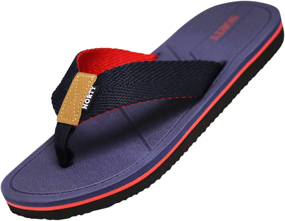 Norty Mens Flip Flop Sandal Navy Red   11114