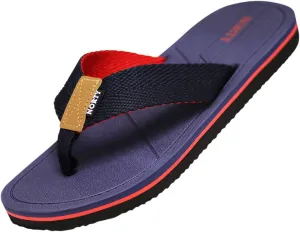 Norty Mens Flip Flop Sandal Navy Red   11114