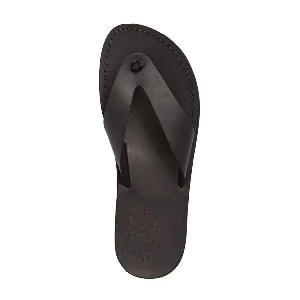 Solomon - Leather Flip Flop Sandal | Black