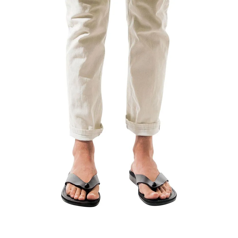 Solomon - Leather Flip Flop Sandal | Black